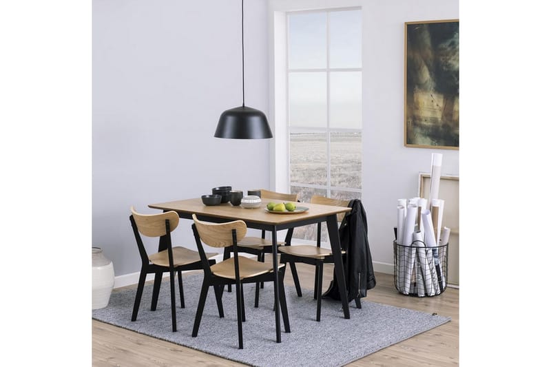 Roxby Spisebord 120x80 cm Eik/Svart - Møbler - Bord - Spisebord & kjøkkenbord