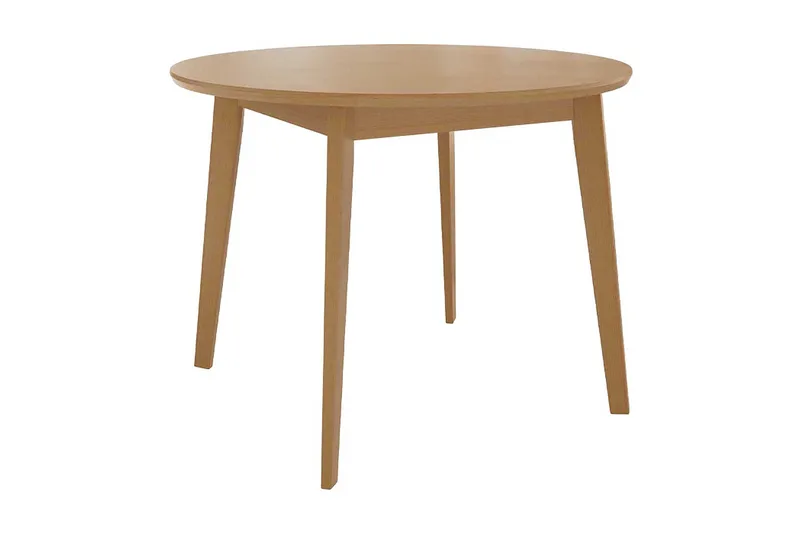 Rundt Spisebord 100 cm i Malt Tre med Eik-utseende, Beige