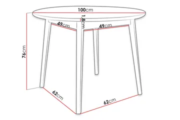 Rundt Spisebord 100 cm i Malt Tre - Svart - Møbler - Bord - Spisebord & kjøkkenbord
