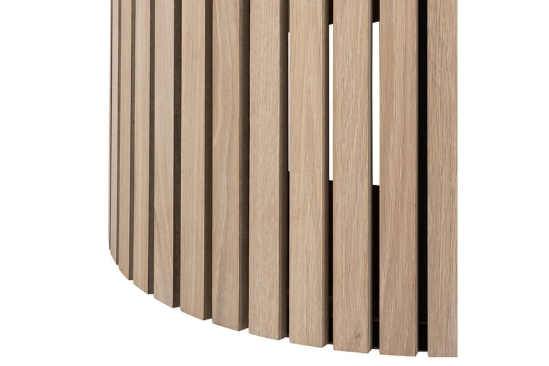 Sakie Rundt Spisebord 120 cm med Tre- og Eikutseende - Hvit - Møbler - Bord - Spisebord & kjøkkenbord