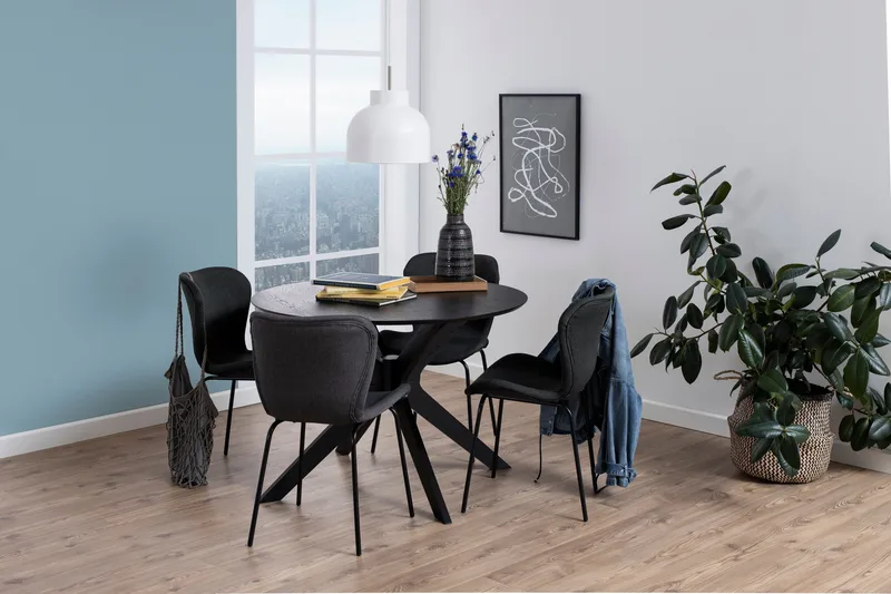 Sanae Spisebord 105 cm Rund - Sort - Møbler - Bord - Spisebord & kjøkkenbord