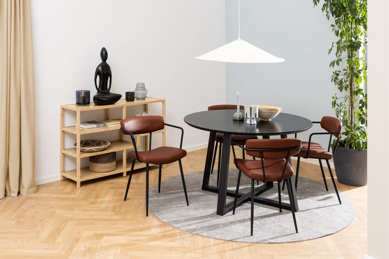 Saneha Spisebord 120 cm Rund - Sort - Møbler - Bord - Spisebord & kjøkkenbord