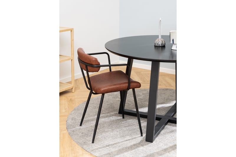Saneha Spisebord 120 cm Rund - Sort - Møbler - Bord - Spisebord & kjøkkenbord