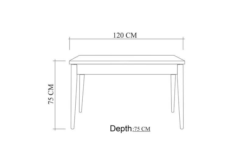 Sanina Spisebord 120x75x120 cm - Hvit - Spisebord & kjøkkenbord