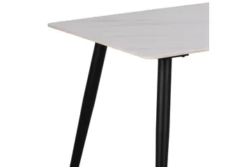 Sanjoan Rektangulært Spisebord 140 cm med Keramikkplate, Marmor- og Metalllook - Hvit - Møbler - Bord - Spisebord & kjøkkenbord