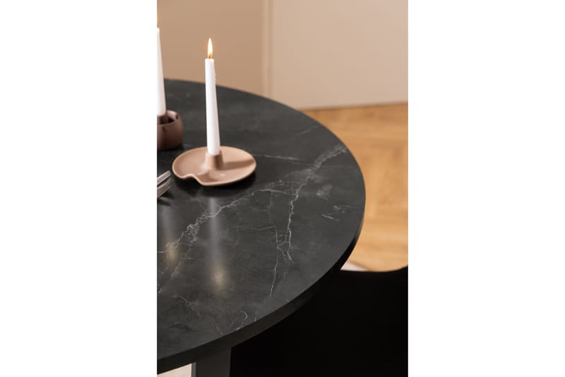 Sansi Spisebord 110 cm Rund - Sort - Møbler - Bord - Spisebord & kjøkkenbord
