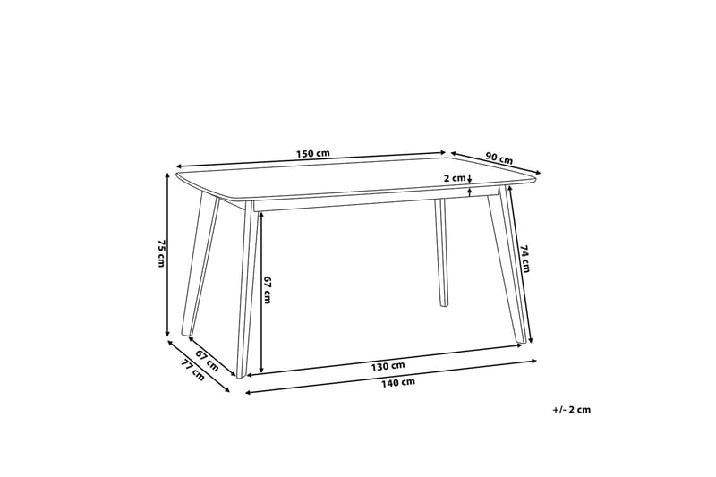 Santos Spisebord 150 cm - Hvit - Spisebord & kjøkkenbord