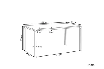 Shiro Spisebord 150 cm - Lyst Tre/Svart - Møbler - Bord - Spisebord & kjøkkenbord