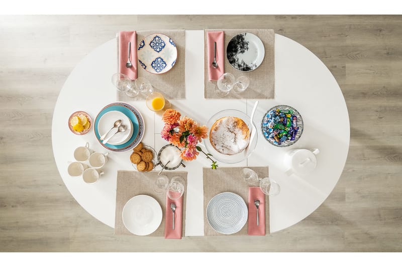 Simple Sammenleggbart Spisebord Hvit - Hvit - Spisebord & kjøkkenbord - Sammenleggbart bord