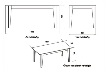 Sincerely Spisebord 180 cm - Valnøtt|Svart - Møbler - Bord - Spisebord & kjøkkenbord