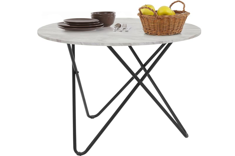 Skyarp Spisebord Rundt 110 cm - Grå/Hvit - Møbler - Bord - Spisebord & kjøkkenbord