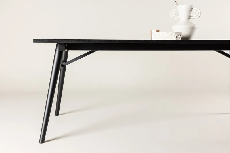 Sleek Spisebord 195 cm Forlengningsbart - Sort - Møbler - Bord - Spisebord & kjøkkenbord