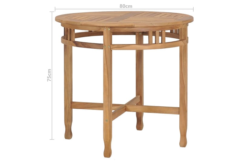 Spisebord Ø 80 cm heltre teak - Brun - Spisebord & kjøkkenbord