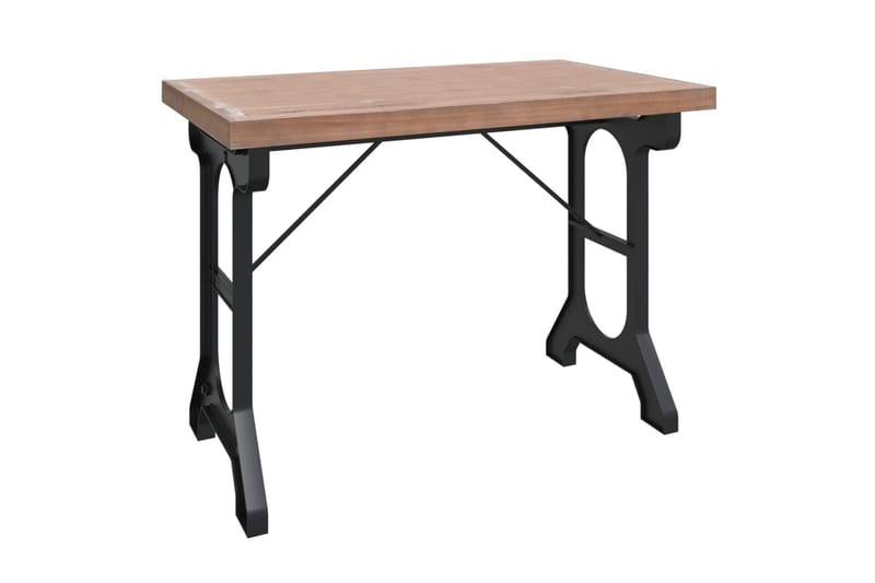 Spisebord 110x65x82 cm heltre gran og jern - Brun - Møbler - Bord - Spisebord & kjøkkenbord