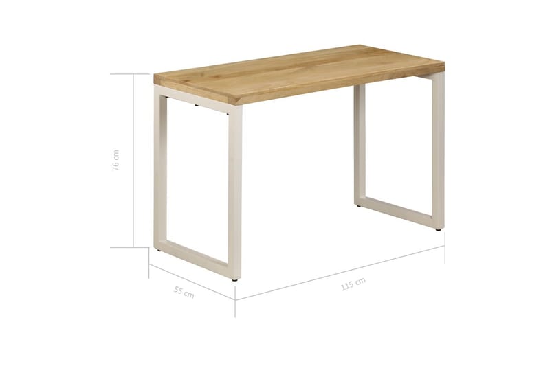 Spisebord 115x55x76 cm heltre mango og stål - Møbler - Bord - Spisebord & kjøkkenbord