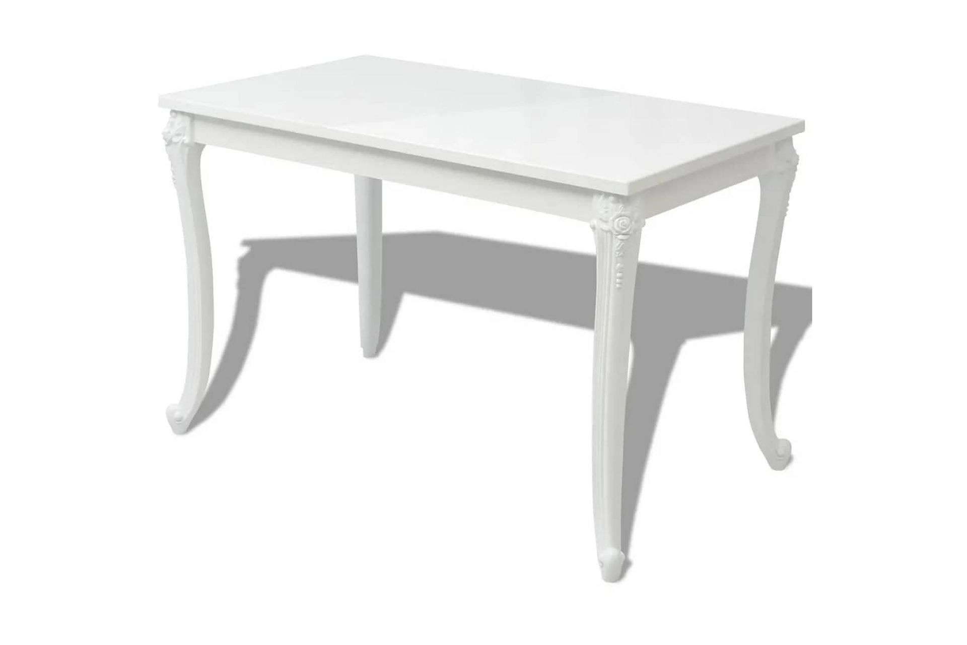 Spisebord 116x66x76 cm høyglans hvit - Hvit Høyglans - Møbler - Bord - Spisebord & kjøkkenbord