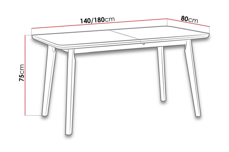 Spisebord 140cm - Hvit/Svart - Møbler - Bord - Spisebord & kjøkkenbord