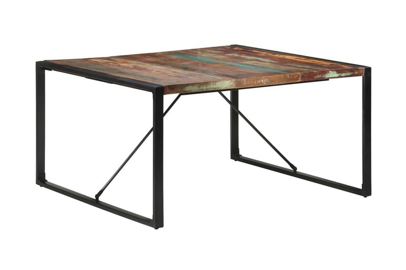 Spisebord 140x140x75 cm gjenvunnet heltre - Flerfarget - Møbler - Bord - Spisebord & kjøkkenbord