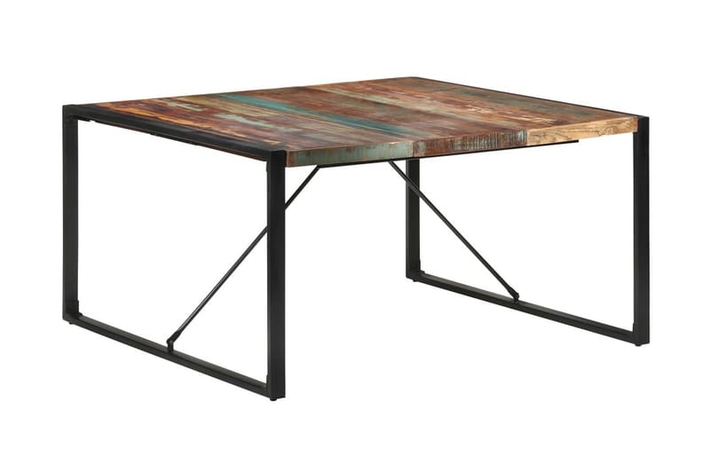 Spisebord 140x140x75 cm gjenvunnet heltre - Flerfarget - Møbler - Bord - Spisebord & kjøkkenbord