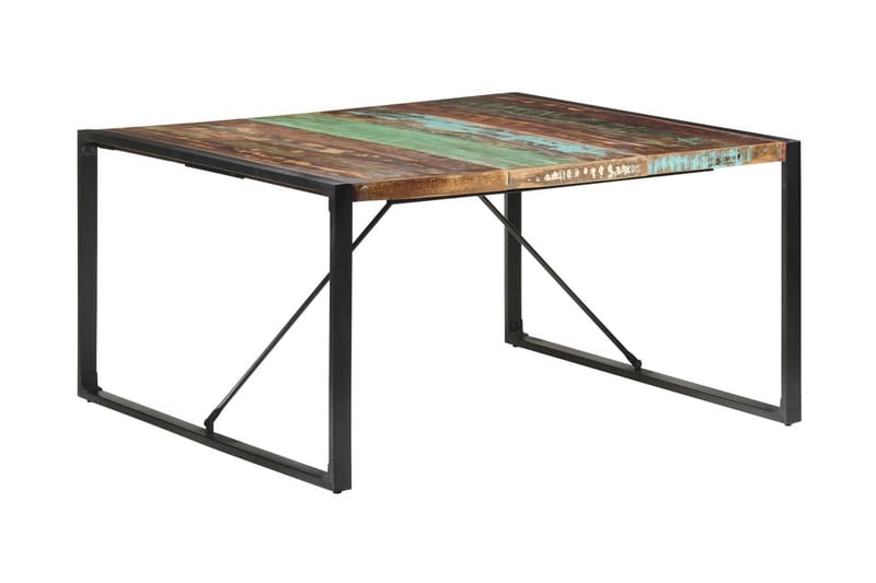 Spisebord 140x140x75 cm gjenvunnet heltre - Flerfarget - Møbler - Bord - Spisebord & kjøkkenbord