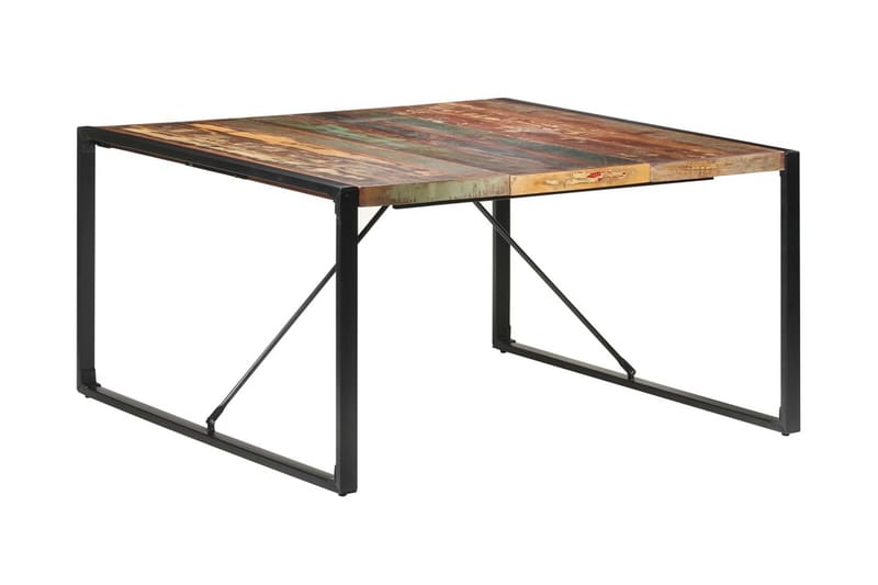 Spisebord 140x140x75 cm gjenvunnet heltre - Flerfarget - Møbler - Bord - Spisebord & kjøkkenbord