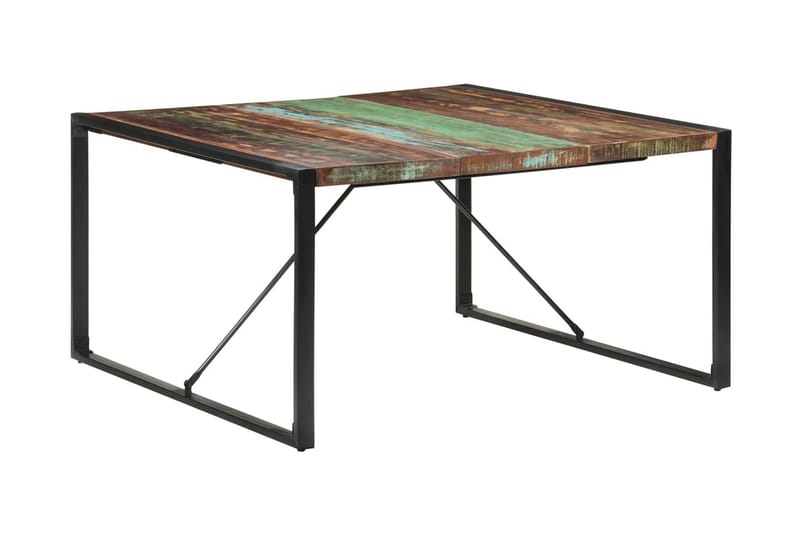 Spisebord 140x140x75 cm gjenvunnet heltre - Flerfarget - Møbler - Bord - Spisebord & kjøkkenbord