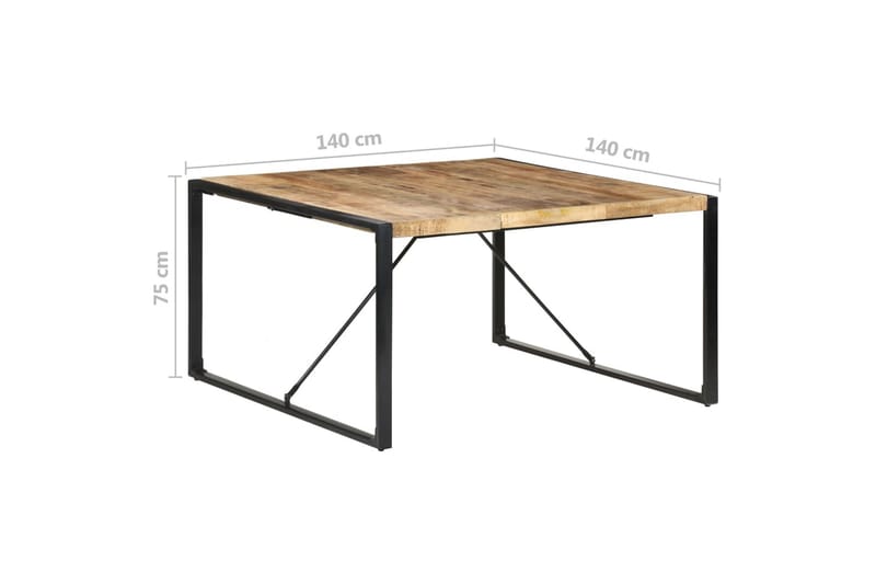 Spisebord 140x140x75 cm grovt mangotre - Brun - Møbler - Bord - Spisebord & kjøkkenbord