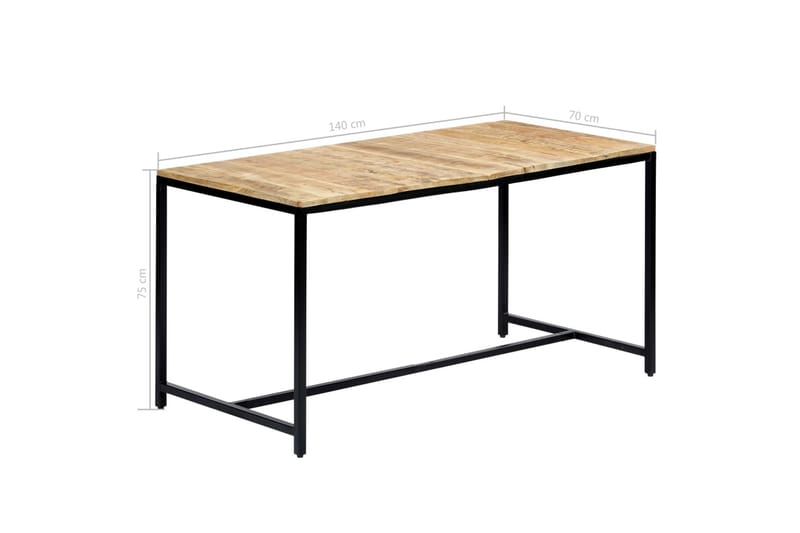 Spisebord 140x70x75 cm grov heltre mango - Møbler - Bord - Spisebord & kjøkkenbord