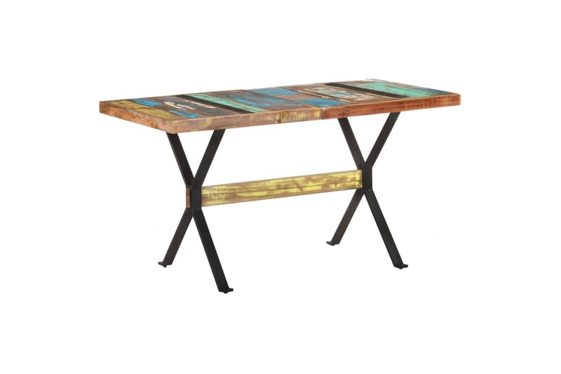 Spisebord 140x70x76 cm gjenvunnet heltre - Flerfarget - Møbler - Bord - Spisebord & kjøkkenbord