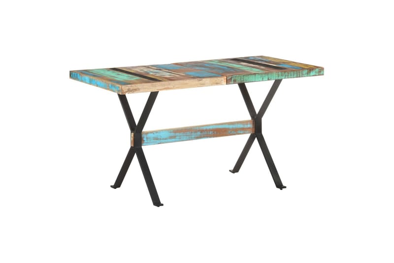 Spisebord 140x70x76 cm gjenvunnet heltre - Flerfarget - Møbler - Bord - Spisebord & kjøkkenbord