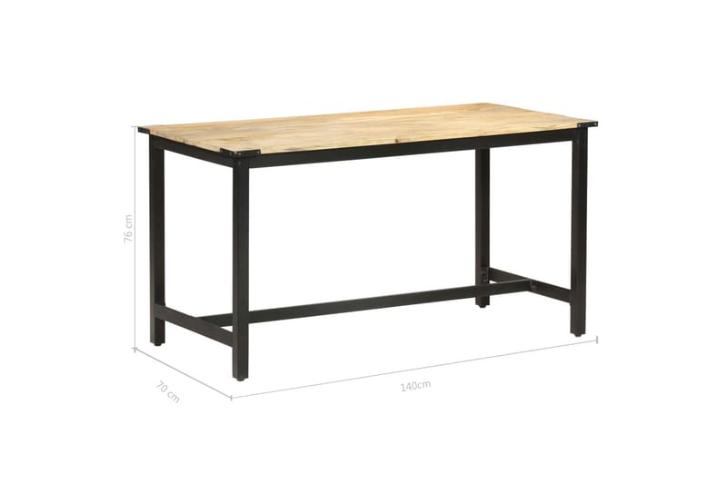 Spisebord 140x70x76 cm grov heltre mango - Møbler - Bord - Spisebord & kjøkkenbord