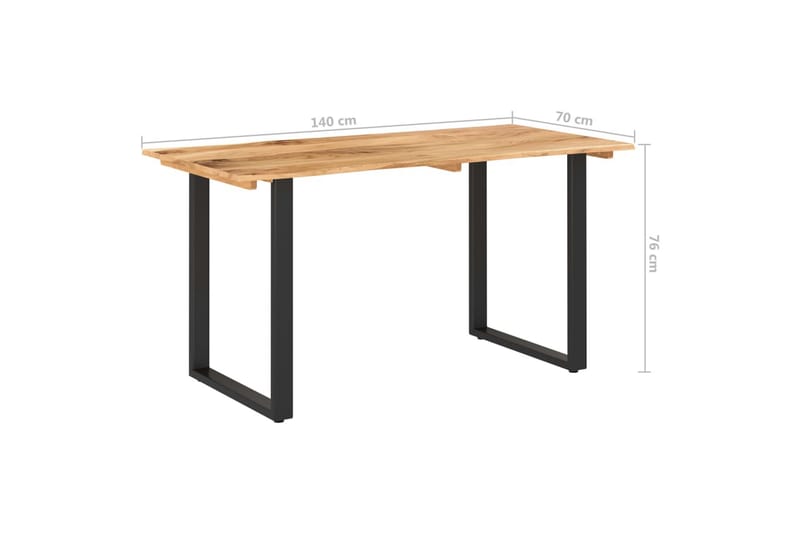 Spisebord 140x70x76 cm heltre akasie - Brun - Møbler - Bord - Spisebord & kjøkkenbord