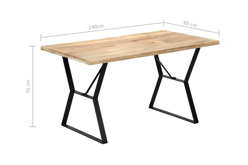 Spisebord 140x80x76 cm heltre mango - Spisebord & kjøkkenbord
