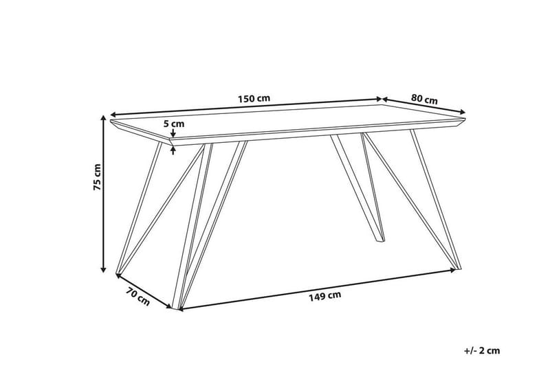 Spisebord 150 x 80 cm marmoreffekt / svart MOLDEN - Hvit - Spisebord & kjøkkenbord