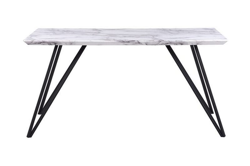 Spisebord 150 x 80 cm marmoreffekt / svart MOLDEN - Hvit - Møbler - Bord - Spisebord & kjøkkenbord