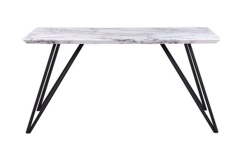 Spisebord 150 x 80 cm marmoreffekt / svart MOLDEN - Hvit - Spisebord & kjøkkenbord