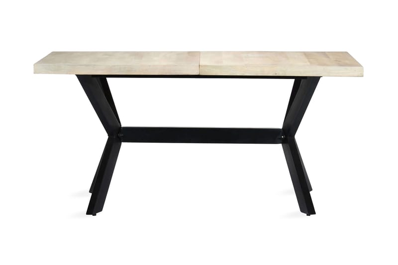 Spisebord 160x80x75 cm heltre mango hvit - Møbler - Bord - Spisebord & kjøkkenbord