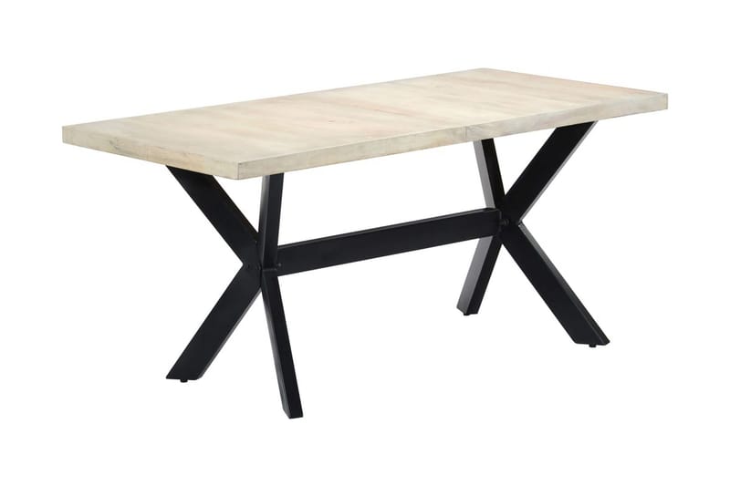 Spisebord 160x80x75 cm heltre mango hvit - Møbler - Bord - Spisebord & kjøkkenbord