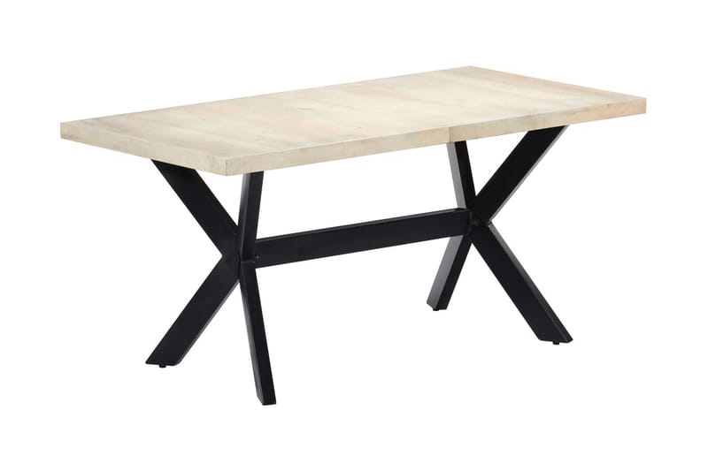 Spisebord 160x80x75 cm heltre mango hvit - Møbler - Bord - Spisebord & kjøkkenbord
