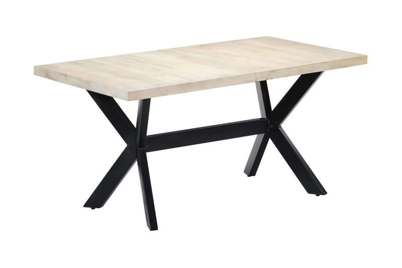 Spisebord 160x80x75 cm heltre mango hvit - Møbler - Bord - Spisebord & kjøkkenbord