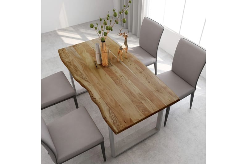 Spisebord 160x80x76 cm heltre akasie - Brun - Spisebord & kjøkkenbord