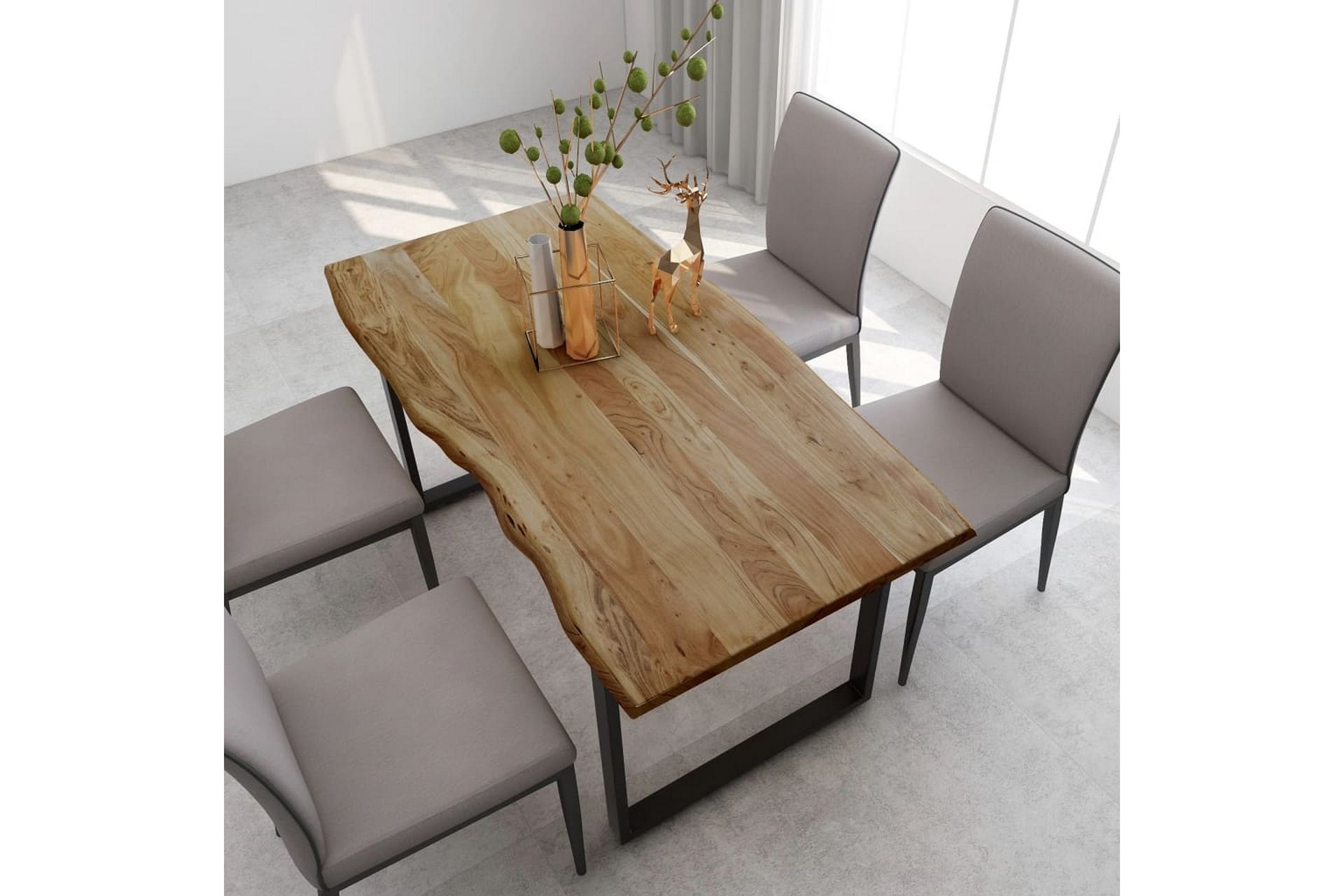Spisebord 160x80x76 cm heltre akasie - Brun - Møbler - Bord - Spisebord & kjøkkenbord