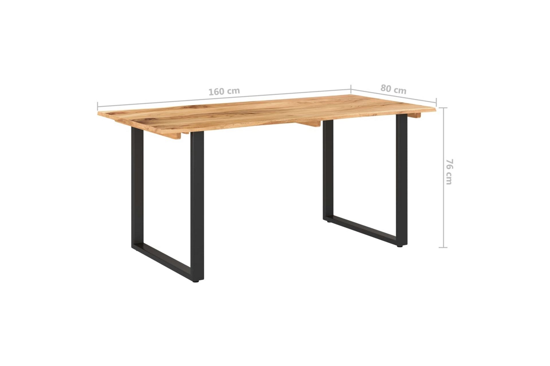 Spisebord 160x80x76 cm heltre akasie - Brun - Møbler - Bord - Spisebord & kjøkkenbord