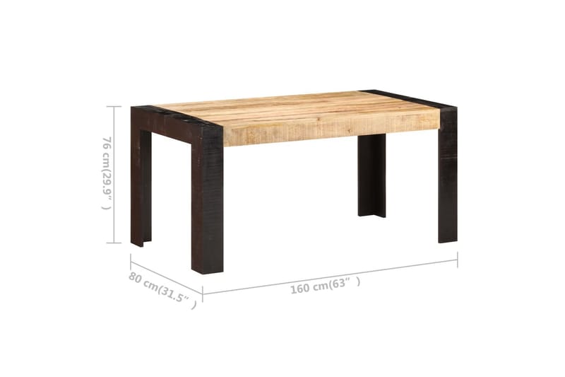 Spisebord 160x80x76 cm heltre mango - Brun - Møbler - Bord - Spisebord & kjøkkenbord