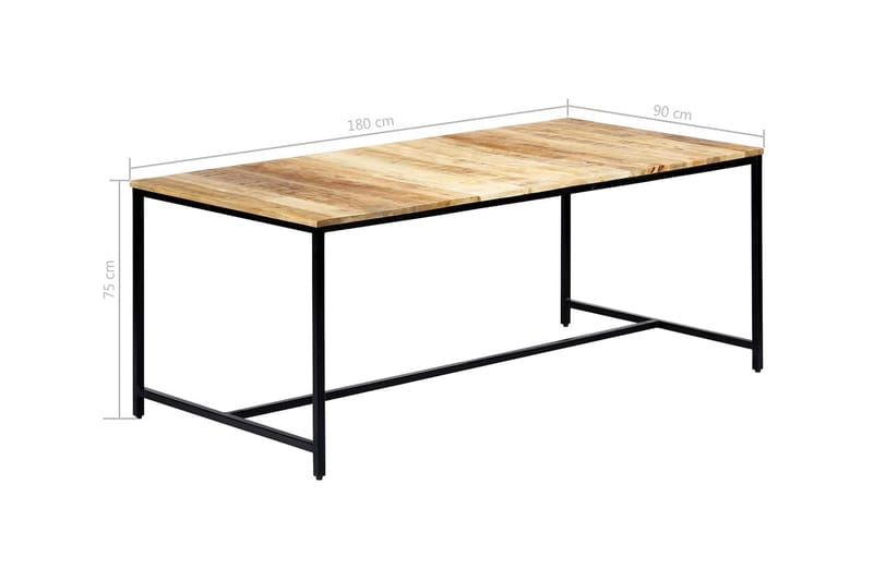 Spisebord 180x90x75 cm grov heltre mango - Møbler - Bord - Spisebord & kjøkkenbord