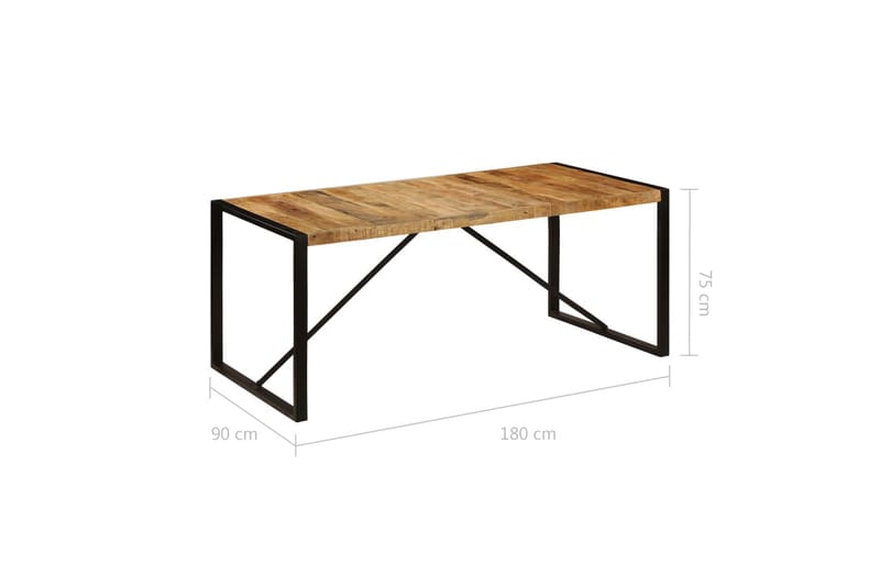 Spisebord 180x90x75 cm heltre mango - Møbler - Bord - Spisebord & kjøkkenbord