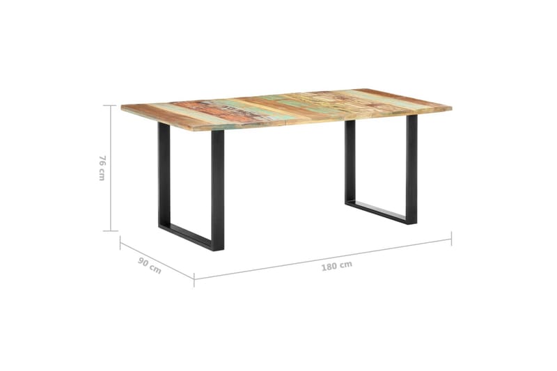 Spisebord 180x90x76 cm gjenvunnet heltre - Flerfarget - Møbler - Bord - Spisebord & kjøkkenbord