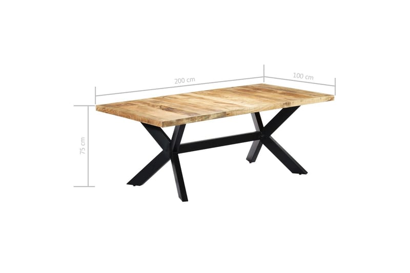 Spisebord 200x100x75 cm heltre mango - Møbler - Bord - Spisebord & kjøkkenbord