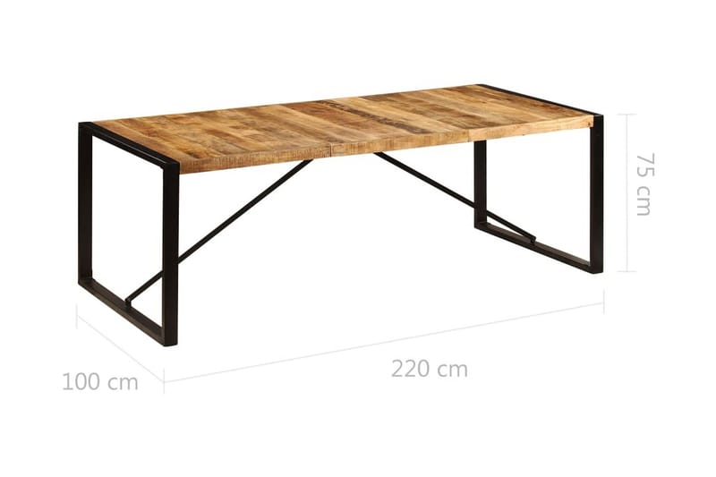 Spisebord 220x100x75 cm heltre mango - Møbler - Bord - Spisebord & kjøkkenbord