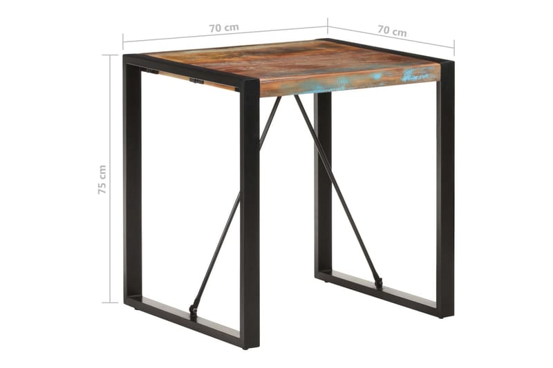 Spisebord 70x70x75 cm gjenvunnet heltre - Svart - Møbler - Bord - Spisebord & kjøkkenbord